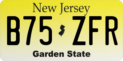 NJ license plate B75ZFR