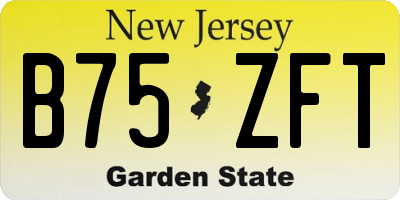 NJ license plate B75ZFT