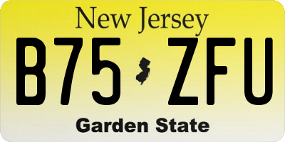 NJ license plate B75ZFU