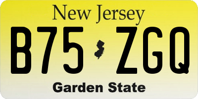 NJ license plate B75ZGQ