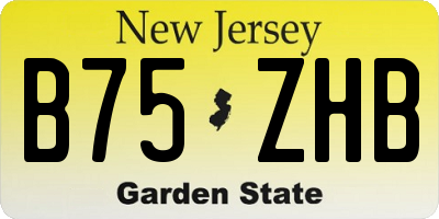 NJ license plate B75ZHB