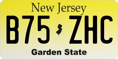 NJ license plate B75ZHC