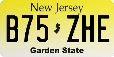 NJ license plate B75ZHE