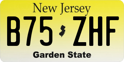 NJ license plate B75ZHF