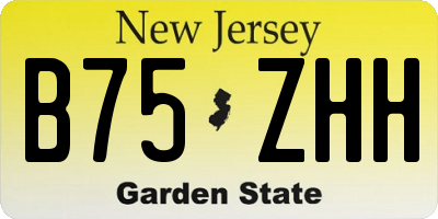 NJ license plate B75ZHH