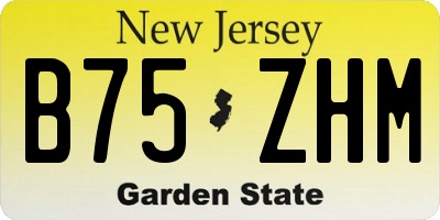 NJ license plate B75ZHM