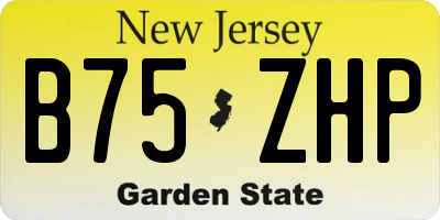 NJ license plate B75ZHP
