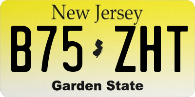 NJ license plate B75ZHT