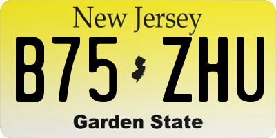 NJ license plate B75ZHU