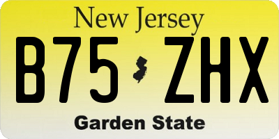 NJ license plate B75ZHX