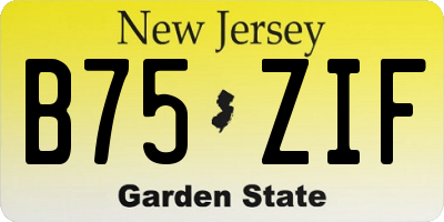 NJ license plate B75ZIF