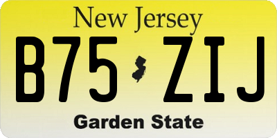 NJ license plate B75ZIJ