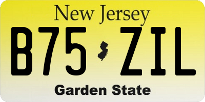 NJ license plate B75ZIL