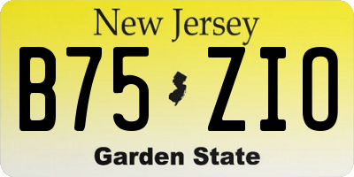 NJ license plate B75ZIO