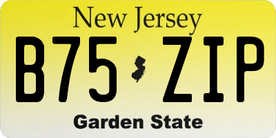 NJ license plate B75ZIP