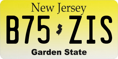 NJ license plate B75ZIS