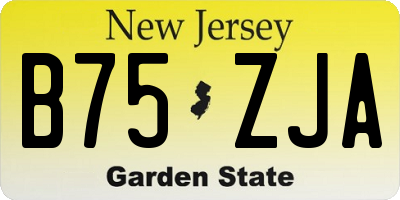 NJ license plate B75ZJA