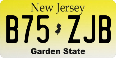 NJ license plate B75ZJB