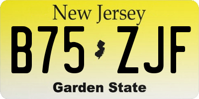 NJ license plate B75ZJF