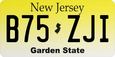 NJ license plate B75ZJI