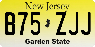 NJ license plate B75ZJJ