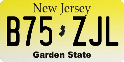 NJ license plate B75ZJL