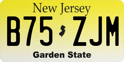 NJ license plate B75ZJM