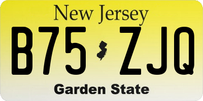 NJ license plate B75ZJQ