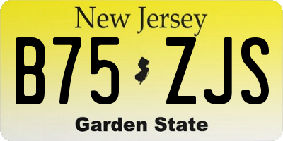 NJ license plate B75ZJS