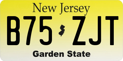 NJ license plate B75ZJT