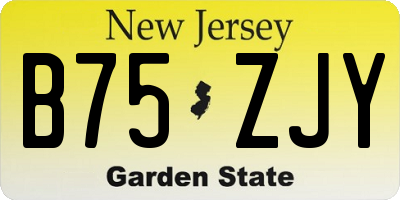 NJ license plate B75ZJY