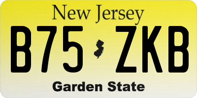 NJ license plate B75ZKB