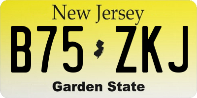 NJ license plate B75ZKJ