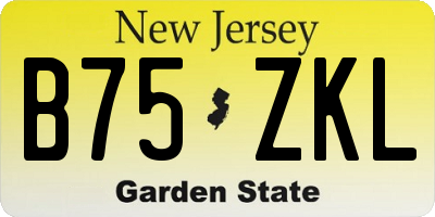 NJ license plate B75ZKL