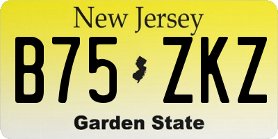 NJ license plate B75ZKZ