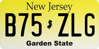 NJ license plate B75ZLG