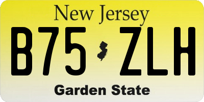 NJ license plate B75ZLH