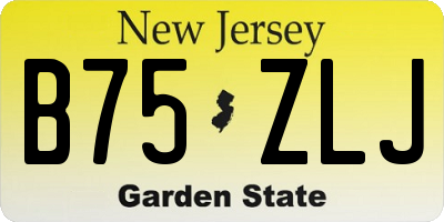 NJ license plate B75ZLJ