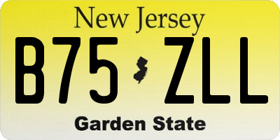 NJ license plate B75ZLL