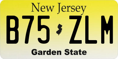 NJ license plate B75ZLM