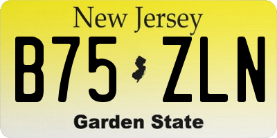 NJ license plate B75ZLN