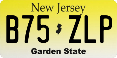 NJ license plate B75ZLP