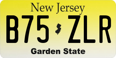 NJ license plate B75ZLR