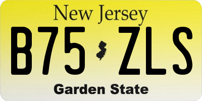 NJ license plate B75ZLS