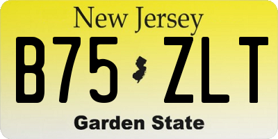 NJ license plate B75ZLT