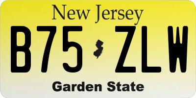 NJ license plate B75ZLW