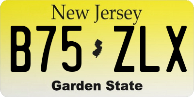 NJ license plate B75ZLX