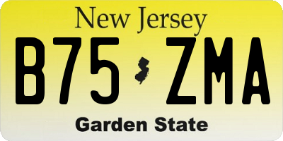 NJ license plate B75ZMA