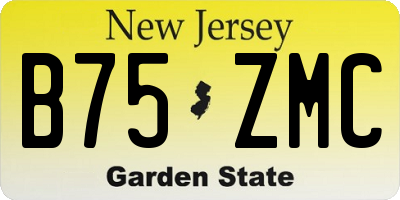 NJ license plate B75ZMC