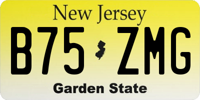 NJ license plate B75ZMG